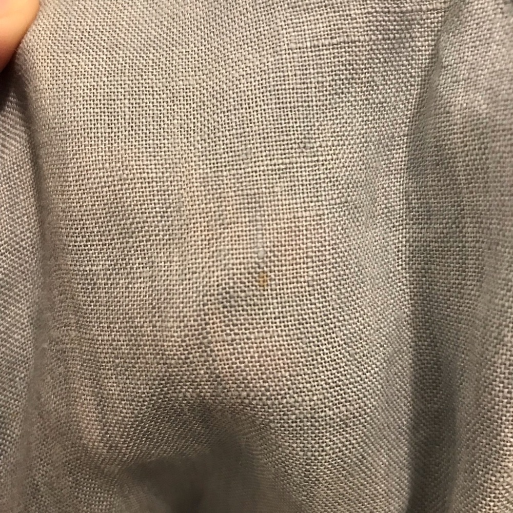 Flax Linen Wrap Top 4 6 XS Blue shirt blouse - Picture 6 of 11